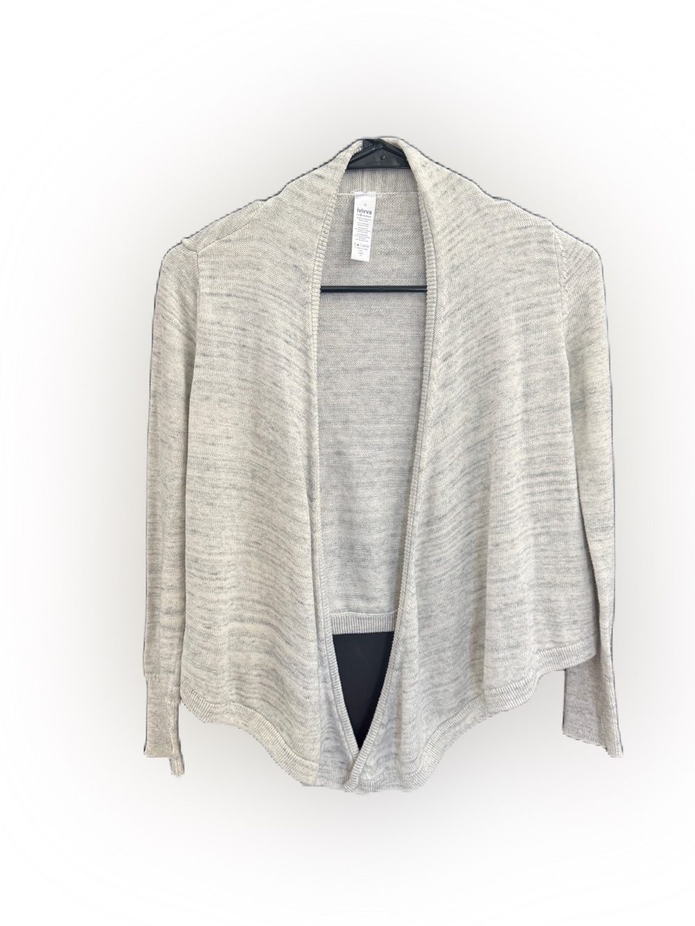Ivivva by Lululemon Girls Long Sleeve Heathered Gray Cream Sweater Cardigan. 10